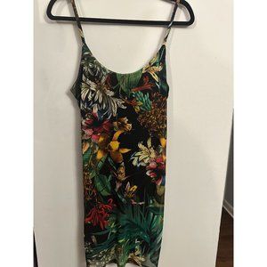 Women's Summer Tropical Boho Floral Print Mini Dress Slip Sleeveless Spaghetti